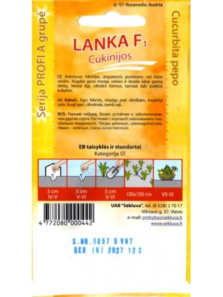 Cukinia 'Lanka' H, 5 nasion