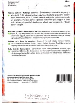 Kalarepa czerwona 10 g, nasiona na kiełki online