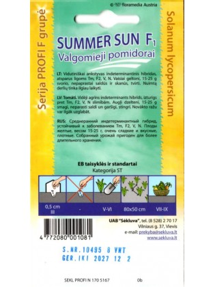 Pomidor 'Summer Sun' F1, 8 nasion